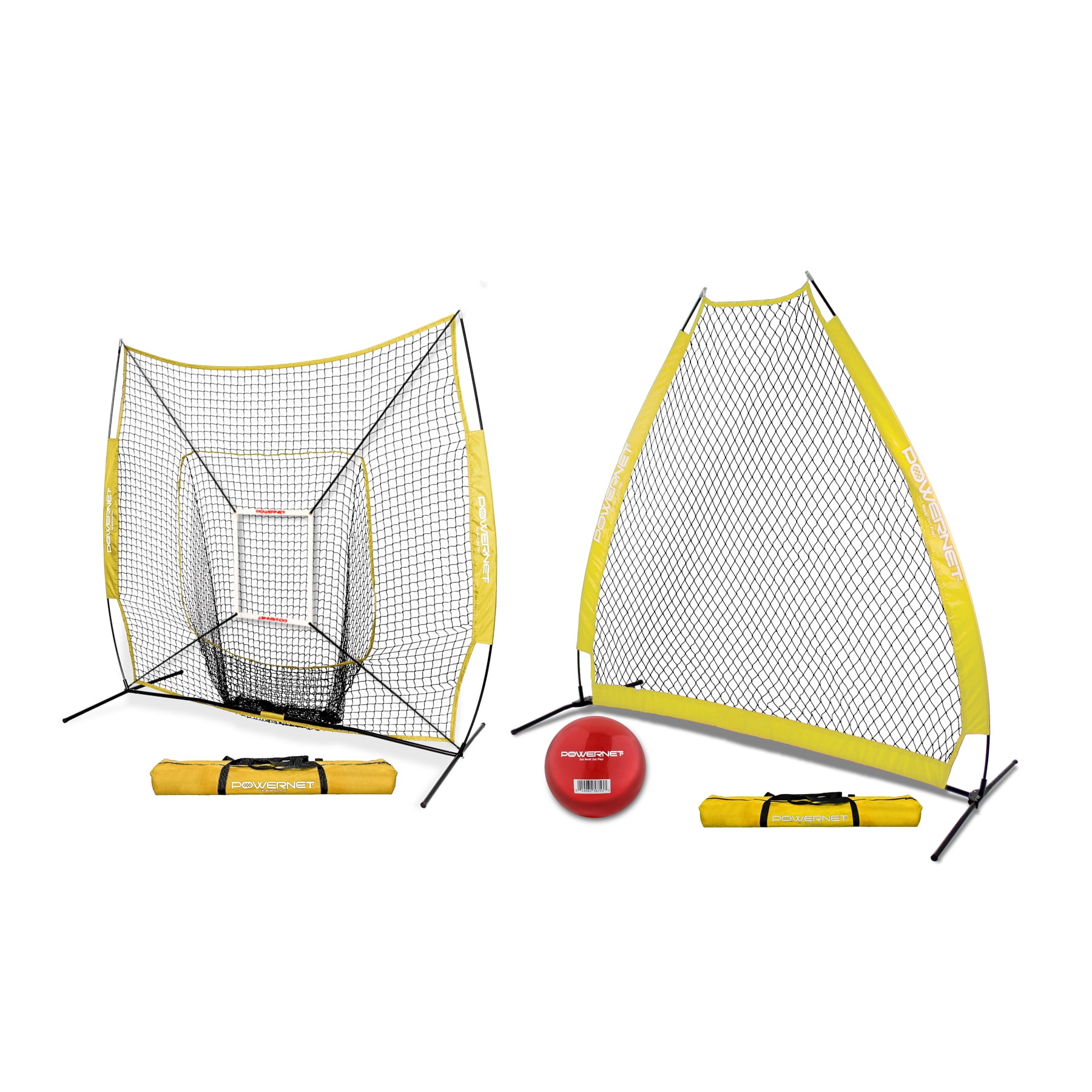 7x7 DLX Baseball Softball Practice Net Bundle with Portable A