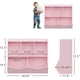thumbnail image 3 of Qinaqin Organize en Style 3-Tier de Profundidad Madera Toy Almacenamiento con 5-Section Bookshelf Ideal Gabinete para Guardería Playroom o Dormitorio Rosa Finish, 3 of 7