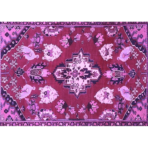 Ahgly Company Indoor Rectangle Persian Purple Traditional Area Rugs, 8' x 12'