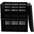 thumbnail image 2 of 30 L Plastic Collapsible Crate, Set of 3 Folding Crate, Storage Box (Black), 2 of 7