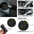 thumbnail image 6 of Yuyamidu Colorful Sun and Moon Car Seat Cover Full Set with Steering Wheel Cover Seat Belt Strap Pads Car Coasters Trash Bag Auto Air Vent Storage Holder Rearview Mirror Cover Keychain 15 Pcs, 6 of 7