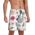 thumbnail image 2 of Balery Cute Cartoon Sloth Pantalones cortos de pijama de punto de algodón para hombre con cinturilla y bolsillos-Small, 2 of 6