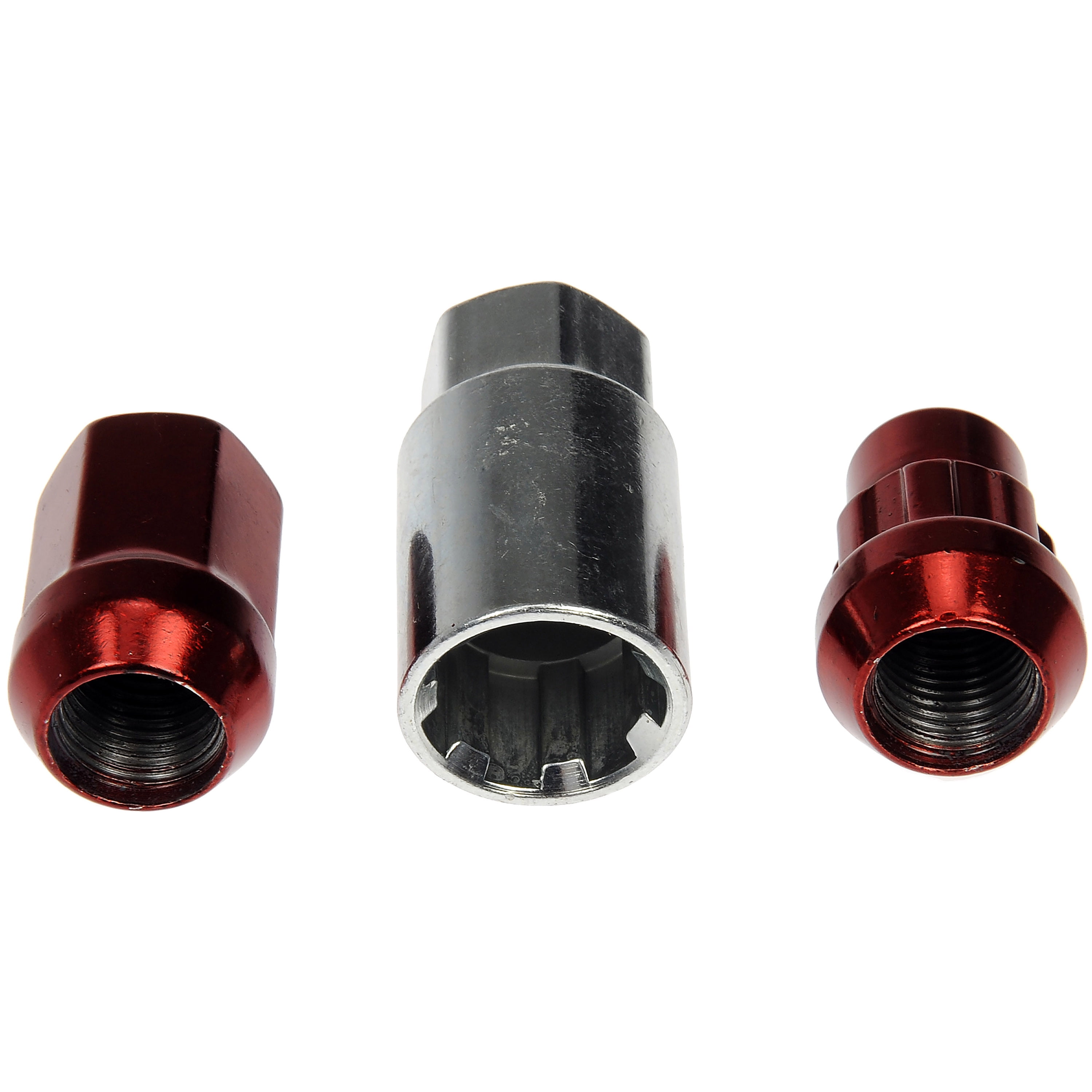 Dorman 713-675E Wheel Lug Nut for Specific Models, Red; Chrome (Pack of 20)