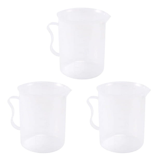 3X Taza de Medicion de 250 Ml Vaso Graduado Blanco Claro de Plastica