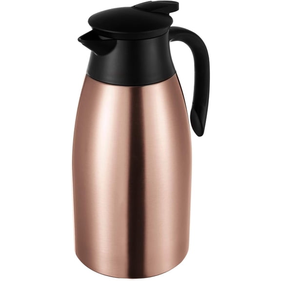68 Oz Thermal Coffee Carafe, Stainless Steel Insulated Vacuum Coffee Carafes For Keeping Hot, 2 Liter Beverage Dispenser (Copper)