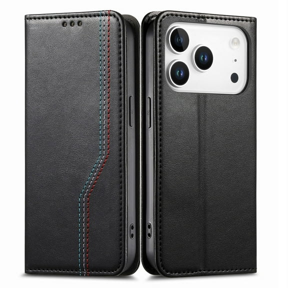 Case For IPhone 17 Pro Max/17 Pro/17 Air/17, Wallet Flap Shell With Wristlet Magnetic Snap Bracket Cover
