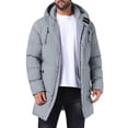 thumbnail image 1 of Chaqueta acolchada con capucha INSPIRE CHIC para hombre, abrigo de invierno de longitud media, cálido, con cremallera y acolchado, color gris, 1 of 6