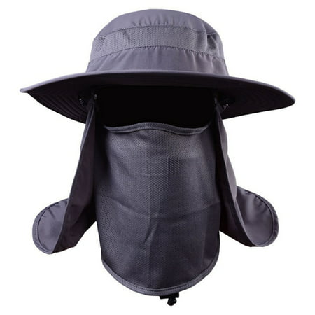 Outdoor Hiking Fishing Bucket Hat Wide Brim Boonie Snap Sun Hat Flap Ear (Best 9mm Snap Caps Glock)