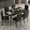 Black, variant on 7 Piece Kitchen Dining Table & Chair Set, Dining Room Table Set with Faux Marble Tabletop PU Leather Padded Chairs, Rectangle Dining Table Set for 6, Dinette Set for Kitchen Dining Room Small Space