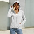 thumbnail image 5 of Uaswgudfs Women's UPF 50+ Sun Protection Hoodie with Extended Wide Brim Hat, Full Zip Lightweight Breathable UV Resistant Hiking Running Golf Athletic Jacket for Outdoor, 5 of 5