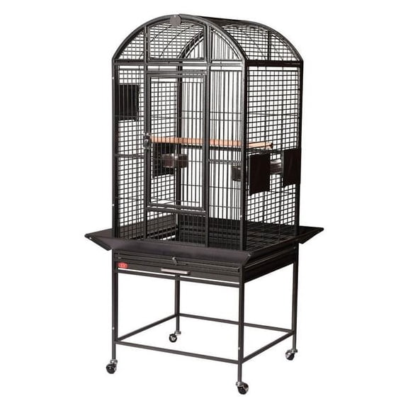 A&E Cage 9002422 HQ Black 24 x 22 x 61 in. Medium Dome Top Bird Cage, Black - 2 Box per Set