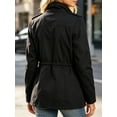 thumbnail image 5 of Long Sleeve Women Spring Fall Solid Color Zipper Coat Stand Collar Casual Military Anorak Jackets with Pocket, 5 of 6