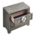 thumbnail image 3 of Contemporary Home Living 2-Dovetailed Drawer Wooden Nightstand - 30" - Gray, 3 of 4