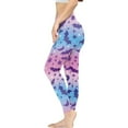 thumbnail image 3 of DISNIMO Bat Star Printed High Waisted Leggings for Women, Stretch Yoga Pants Leggings with Tummy Control, Breathable Workout Leggings for Yoga Gym, Purple and Blue, S, 3 of 6