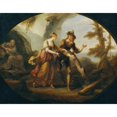 thumbnail image 2 of Angelica Kauffmann 18x15 Gold Ornate Wood Frame and Double Matted Museum Art Print Titled - Miranda and Ferdinand (1782), 2 of 4