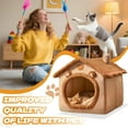 thumbnail image 7 of TELOLY Cat Tents for Indoor Cats,House Cat Houses for Outdoor Cats,15.75"*13.78"*14.96" Wear-Resistant Cat Tent Outdoor,Brown,M, 7 of 7