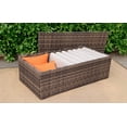 thumbnail image 2 of Baner Garden A104 Outdoor Furniture Glass Rattan Rectangle Coffee Table with Storage Compartment, 2 of 3
