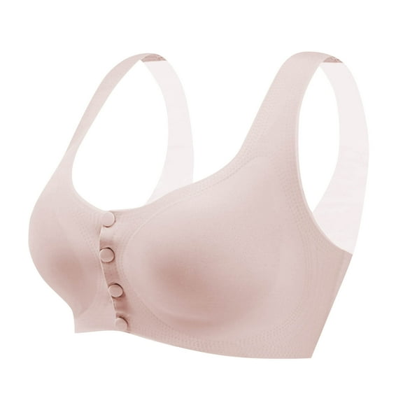 Amvlyk Front Closing Bras for Women Wireless Comfortable Seamless Front Closure Bras Breathable Easy to Wear Push Up Lightly Front Buckle Bra for Everyday Bra Walking Daily Life Work