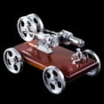 thumbnail image 2 of Stirling Engine Model Kit That Works, All-Metal Stirling Engine Car Model Kit with Transparent Cylinders & Solid Wood Base for Physics Science Experiment Demonstration, 2 of 5