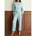 thumbnail image 2 of SUNSIOM Femmes 2 Pièces Pyjama Ensemble Manches Longues Col Rond Gobelet Impression Tops Cordon Pantalons Ensembles de Vêtements de Nuit, 2 of 6