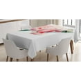 thumbnail image 1 of Ambesonne Peach Tablecloth Rectangular Table Cover, Watercolor Penoies Nature, 52"x70", Scarlet Rose Green, 1 of 3