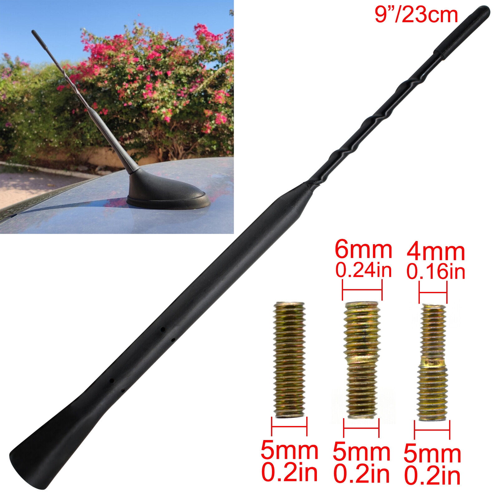 9" Universal Car Antenna Radio AM/FM Antena Roof Mast Long Whip style for Toyota