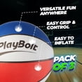 thumbnail image 3 of PlayBolt Size 3 Mini Basketballs – 7 Inch, 3 Pack (Red, White & Blue) | Youth Rubber Basketballs with Hand Pump for Kids – Indoor & Outdoor Hoops, Training & Practice, 3 of 7