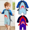 thumbnail image 2 of Boy 1 to 6 Years Old Cartoon Sleeve Long Swimsuit Sun Block Swimsuit, 2 of 8