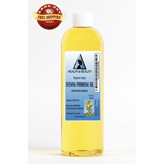 Evening primrose oil unrefined organic carrier cold pressed pure 12 oz