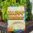 thumbnail image 2 of America Forever Sunny Birthday Greeting Garden Flag, 12.5 x 18 inch Double Sided, Happy Birthday Flag, Rainbow Sun Design, Celebration Decoration, Party Time Yard Decor, 2 of 4