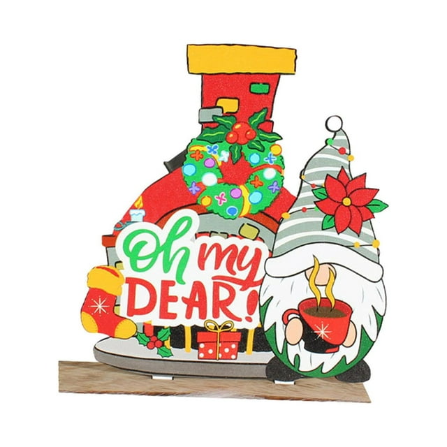 Decoración de mesa de madera navideña, decoraciones para fiestas, decoraciones navideñas, letrero de madera navideño para chimenea de granja de Navida B