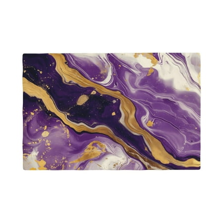 

Placemats Set of 4 / 6 Purple Gold Marble Swirls Placemats for Dining Table Indoor/Outdoors Heat Resistant Washable Placemats 18 x 12