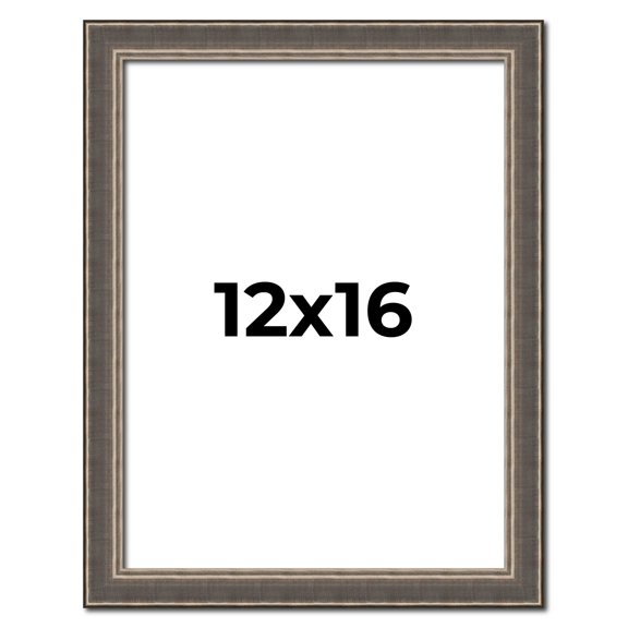 12x16 Frame Silver Real Wood Picture Frame Width 1.25 Inches | Interior Frame Depth 0.5 Inches |