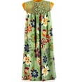 thumbnail image 5 of Vestido HUOGUO para mujer, casual, de encaje, cuello en O, estampado retro, 5 of 5