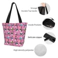 thumbnail image 4 of Salouo Colorful Cute French Bulldog for Shoppers Tote for Women Foldable Handbags with Big Capacity Casual One-Shoulder Shopping Bag Hobo Bags Fit for Office/Shopping/Park, 4 of 6