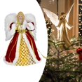 thumbnail image 6 of Angel Tree Topper Figurine Christmas Tree Ornament Cloth Material LED Light Holiday Home Decor for Family, 6 of 9