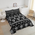 thumbnail image 4 of Erosebridal Boho Aztec Bedding Todder Comforter Set, Western American Tribal Down Comforter, Black, Reversible 2 Pieces, 4 of 8