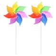 thumbnail image 1 of Uxcell 15.4 Inch Rainbow Pinwheels 7 Leaves Wind Plastic Windmill for Party Decoration Outdoor Lawn Yard, Iridescent, 1 of 1