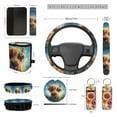 thumbnail image 4 of XYZCANDO Cute Highland Cow Baby Keychain Lipstick Cover Center Mirror Cover Coasters Car Seat Cover Seat Belt Cover Steering Wheel Cover Car Trash Can Removable Automotive Accessories, 4 of 5