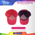 thumbnail image 7 of Universal Trolls 2 pack Baseball Cap for Girls, Kids Baseball Cap Ages 3-6, 7 of 7