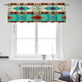thumbnail image 5 of Tribal Aztec Valances for Windows Curtain Turquoise Rod Pocket Curtains Garden Dorm Decorate Small Valances for Bedroom Window Treatments Covering Drapes Short Curtain 54x18 Inch Southwestern, 5 of 5