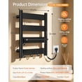 thumbnail image 3 of Heated Towel Rack Wall Mount, 4-Bar Towel Warmer for Bathroom, Fast PTC Heating, Programmable Timer, Adjustable Temperature, Matte Black, 3 of 8