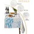 thumbnail image 2 of Coastal Blue Table Cloth, Ocean Coral Starfish Jellyfish Seahorse Waterproof Tablecloth for Square Tables, Reusable Washable Fabric Table Cover for Restaurant Kitchen Dining Tables 60"x60", 2 of 6