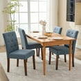 thumbnail image 2 of Parsons Button Tufted Dining Chairs Set of 4 - Upholstered Fabric Kitchen Chairs with Wood Legs & Padded Seats - Living Room Kitchen Furniture (Blue), 2 of 8