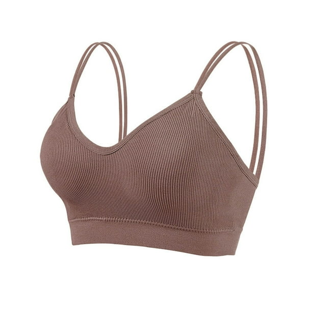 Brasier sin Varillas Mujer Sujetadores Deportivos con Tirantes Dobles y Almohadillas para Los Hombros para Mujer Unitalla