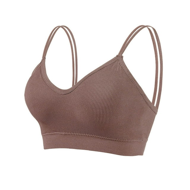 Brasier sin Varillas Mujer Sujetadores Deportivos con Tirantes Dobles y Almohadillas para Los Hombros para Mujer Unitalla