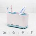 thumbnail image 1 of Compartimentos para Porta Cepillos de Eléctricos Peine de Maquinilla de Afeitar Cepillos de Maquillaje Organizador de Almacenamiento Soportes Grande azul claro Soledad titular de pasta de dientes, 1 of 10