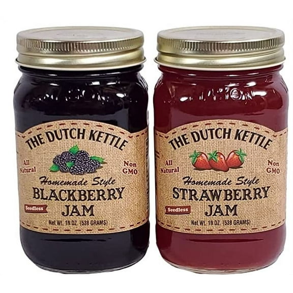 The Dutch Kettle Amish Seedless Blackberry & Strawberry Jam 219 Oz Jars