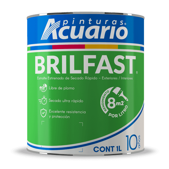Esmalte Secado Rápido Acuario Brilfast 1 Lt Amarillo Limón