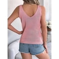 thumbnail image 4 of Womens Summer Crochet Tank Tops Knit Sleeveless Scoop Neck Sweater Vest Boho Hollow Out Cover Ups Pink XL, 4 of 10